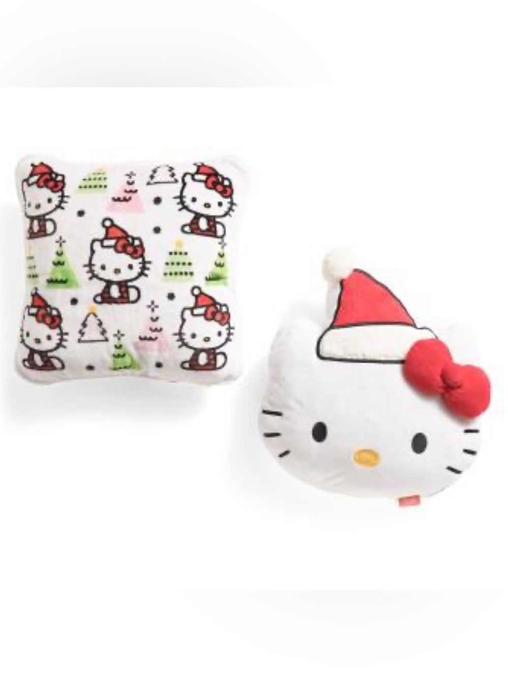 2pk Hello Kitty Holiday 18inch square pillow and shaped head pillow
